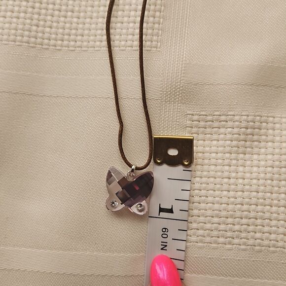 Swarovski Crystal Butterfly Pendant, Rope Necklace - Picture 9 of 16